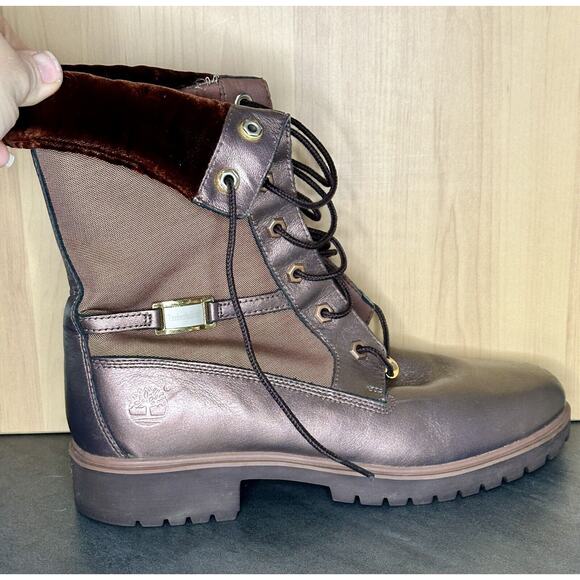 Timberland Lady Premium Fold 8 IN Winter Brown 96367 Womens Boots Leather 9.5 M - Picture 3 of 10